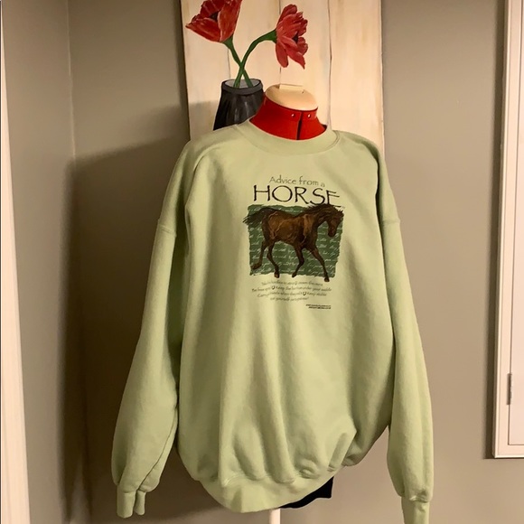 Gildan Tops - Crewneck Sweatshirt with Horse